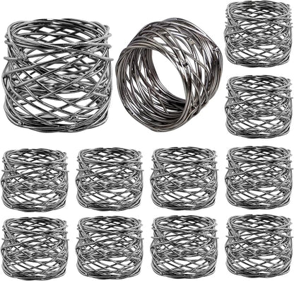 ALPHA Living HOME Napkin Rings-12-Piece Set of Premium 100% Metal, by ALPHALivingHOME