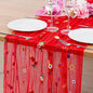 BINBE 12pcs Daisy Spring Table Runner Embroidery Gauze 10FT Florals Seasonal by BINBE