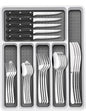 49-Piece Silverware Set with Organizer, Heavy Duty Stainless Steel Flatware Set by EWFEN