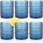 KMIGRUAN Hobnail Drinking Glasses Set of 6, 12oz Blue Vintage Glassware by KMIGRUAN
