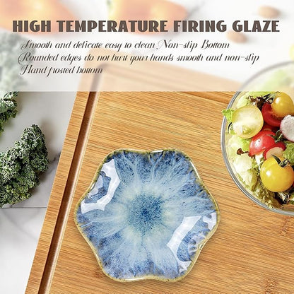 Ceramic Jewelry Tray Ring Dish, 4.33 Inch Key Bowl Ceramic Tray 4PCS, Ttrinket Dish Jewelry Dish, Home Decoration, Gifts for Girlfriend Daughter Mother,Mother's Day Gift