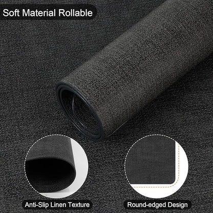 Faux Leather Placemats Set of 6, Heat Resistant Wipeable Washable Vinyl Place Mats, Waterproof Anti-Slip Dining Table Mats, Suitable for Indoor & Outdoor Use (Dark Grey)