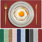 Cloth Placemats Set of 4, Cotton Linen Blend Machine Washable Double Layered Durable Place Mats Heat Resistant Placemats Wrinkle Free Thick Fabric Dining Table Mats (Red, 4)