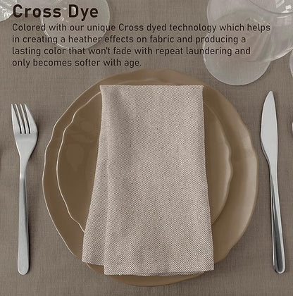 Ruvanti Cloth Napkins Set of 12, 18x18 Reusable Napkins Cloth Washable, Soft & Durable Table Napkin, Poly Cotton Fabric Dinner Napkins for Parties, Christmas, Thanksgiving, Weddings - Thunder