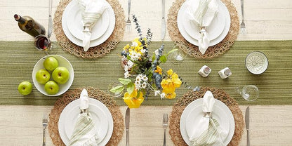 DII Variegated Tabletop Collection, Table Runner3x72, Olive Green - Image 6