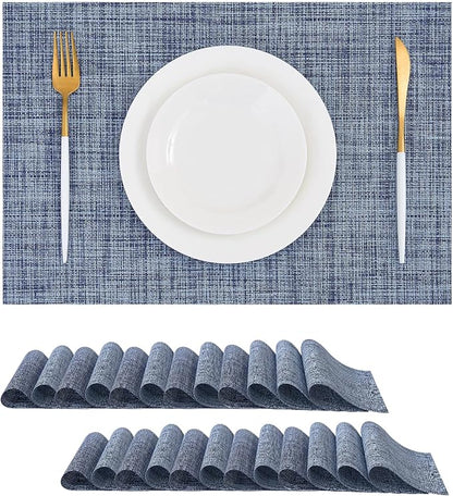Leetaltree Deep Navy Woven Placemats Set of 24 by Leetaltree-ArtatEveryTable