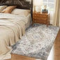 HOMCOM Washable Area Rug, 4'x6' Vintage Indoor Distressed Carpet, Retro Floor Cover Foldable, Floral Print Mat for Living Room, Bedroom, Dining Room, Brown and Green