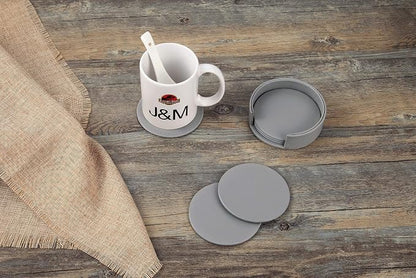 6 Pieces Grey Coasters, Coasters - Image 4