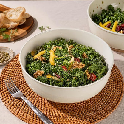 AmorArc 9.8’’ Ceramic Serving Bowls, 3.1 Qt Extra Large Salad Bowls Set of 2 - Image 7