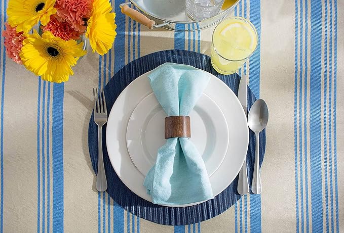 DII PVC Tabletop Collection Woven Indoor/Outdoor, Round Placemat Set, Nautical - Image 5