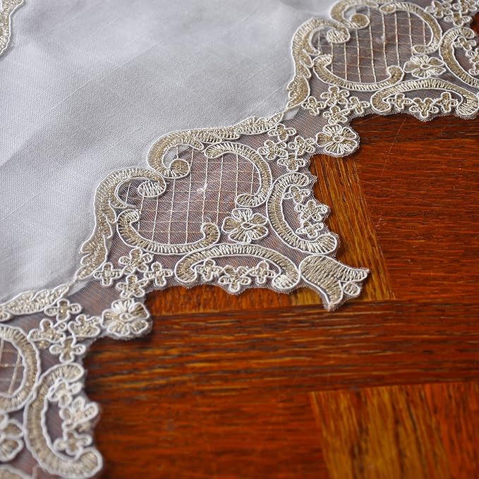 Elegant Vintage Lace Table Runner 36 inches Long - Image 4
