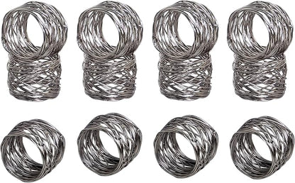 ALPHA Living HOME Napkin Rings-12-Piece Set of Premium 100% Metal, - Image 7