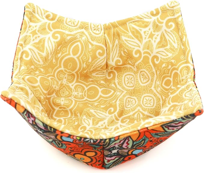 Cotton Microwavable Bowl Cozy, Microwave-Safe Hot Bowl Holders, Soup Bowl Cozy - Image 2