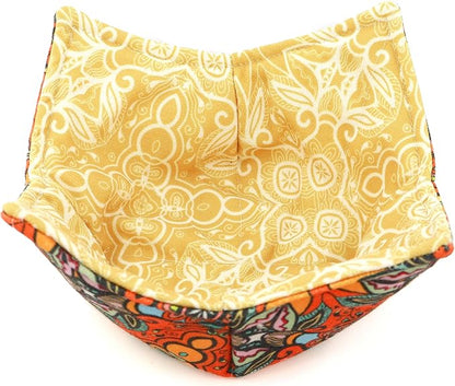 Cotton Microwavable Bowl Cozy, Microwave-Safe Hot Bowl Holders, Soup Bowl Cozy - Image 2
