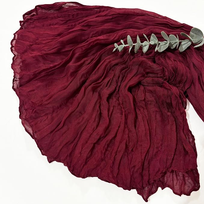 6Pack Burgundy Cheesecloth Table Runner, 17 x 108 inch Sheer Cheese Cloth - Image 6