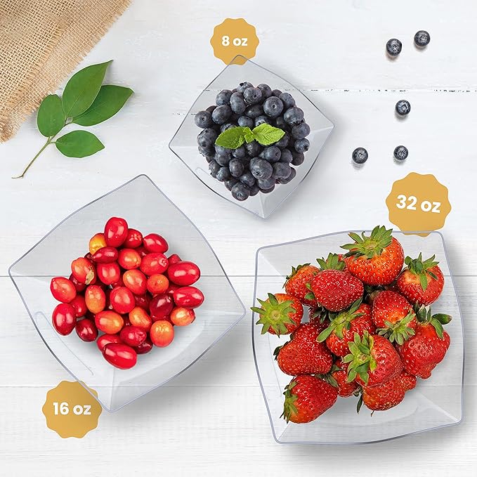 R-kay 6 Pack Square Plastic Serving Bowls - Image 2