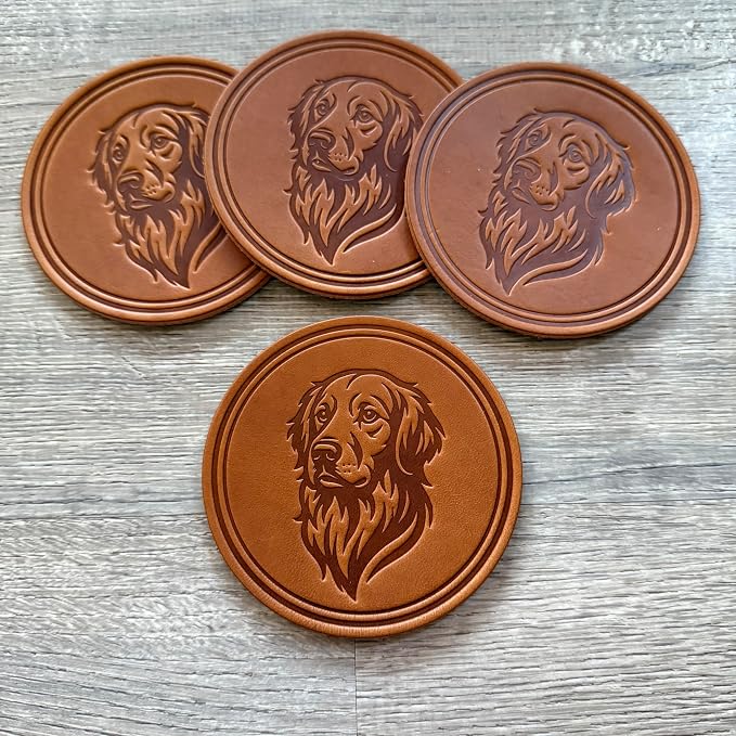 Dog Breed Leather Coasters – Premium Full Grain Table Protectors - Image 5