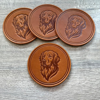 Dog Breed Leather Coasters – Premium Full Grain Table Protectors - Image 5