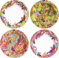 MUCHII 10 Inch Paper Plates 120 Count, Floral Bird Design Disposable floral Plates for Thanksgiving Day, Wedding, Party, Dinner, Holiday - 4 Vintage Colors (30 Each)