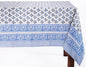 ATOSII Gulbahar Blue 100% Cotton Spring Square Tablecloth, Handblock Print Floral Table Cloth Linen for Kitchen Dining I Weddings, Parties, Outdoors, Easter Home Decor 60 X 60 Inches I 4 Seater
