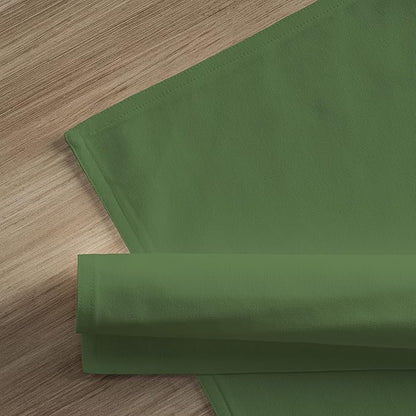 Calicot Placemats Set of 6 100% Cotton Washable Cloth Place Mats, Reusable Table Mats for Spring/Summer & Thanksgiving Christmas Decorations Kitchen Dining Party Wedding (Juniper Green, 13" x 19")