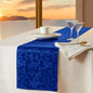 Manyshofu Royal Blue Jacquard Satin Table Runner 12x108 by Manyshofu
