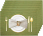 Green Vinyl Placemats Set of 6, Heat Resistant Table Placemats | 18x12 inch by Uolr