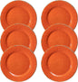 Melamine Salad Plates Set of 6, Lightweight Dessert Plate, 9 Inch Small Dinner Plate, Farmhouse Plates for Lunch, Cake, Bread, Snack, or Appetizer, Orange Color