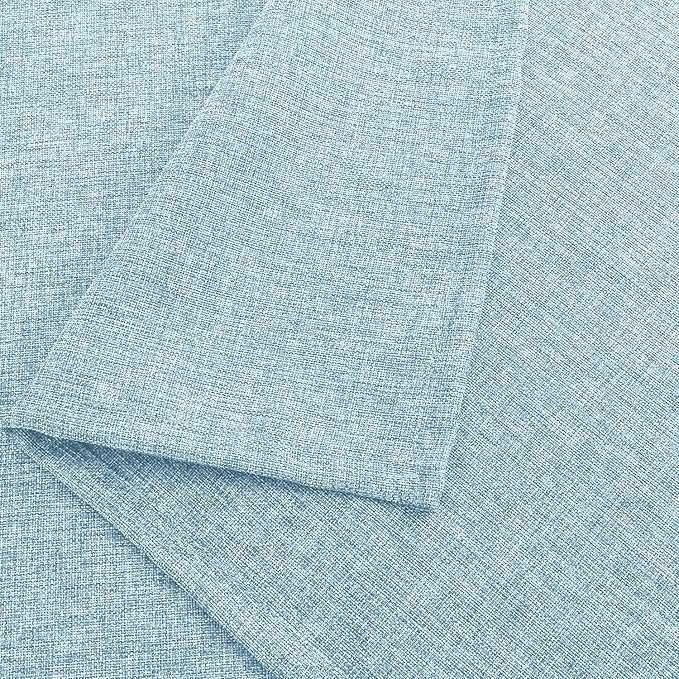 Hiasan 2 Pack Faux Linen Rectangle Tablecloth - Wrinkle and Stain Resistant Washable Table Cloth for Kitchen Dining Room Holiday Table Cover for Party Dinner, Lux Slate Blue, 54 x 80 Inch