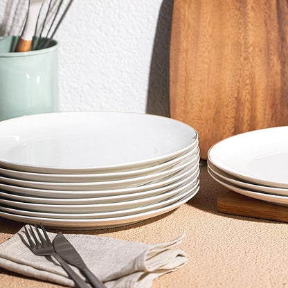 BTaT- White Porcelain Dinner Plates, 10.5" Gold Rimmed, Classic Style, Formal - Image 8