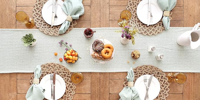 DII Woven Basic Tabletop Collection Chevron Table Runner - Image 5