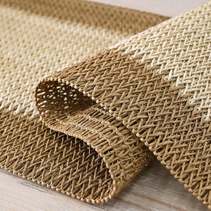 Artoid Mode Burlap Brown Farmhouse Rustic Paper Braided Table Runner, Seasonal - Image 6