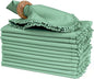 Bedding Craft Cotton Cloth Dinner Napkins Set of 12 – 18x18 Teal with Decorative Lace Selvedge – Reusable Machine Washable Fabric Napkins for Weddings, Baby Showers, Parties & Table Décor