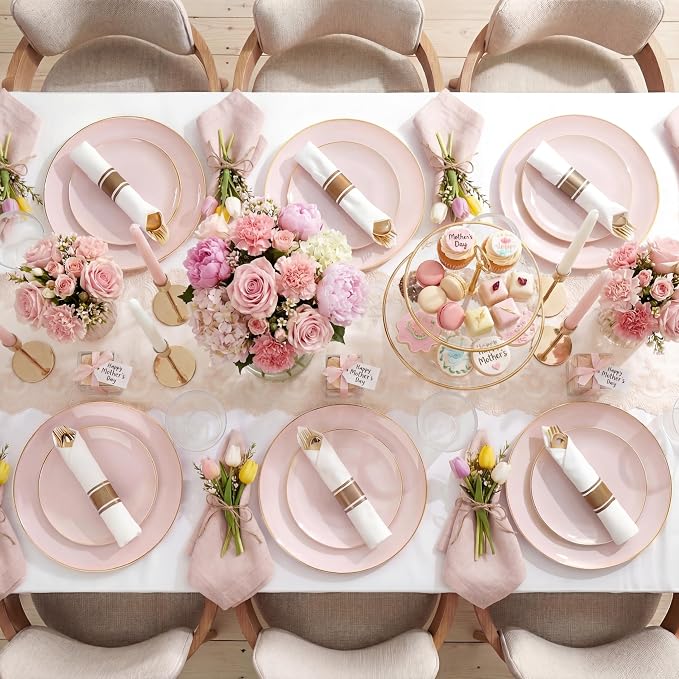 KIRE 350 PCS Pink Disposable Plates - Image 3