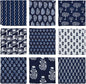 DIYANAIMPEX 10 Pc Cotton Cloth Napkins Hand Block Print Hand Made Size 16x16 by DIYANA+IMPEX