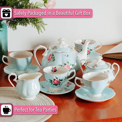 BTaT- Floral Tea Sets for Adults, Service for 4, Pot & Cups - Image 6