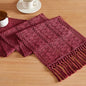Macrame Style Boho Table Runner, 12x108 Inch Burgundy | Woven Boho Table Runner by ZEEMARTONLINE