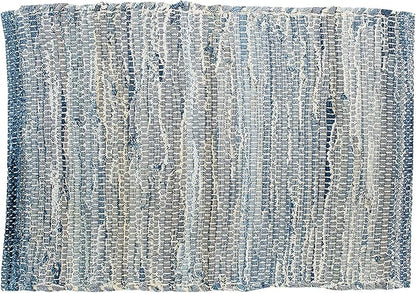 C&F Home Denim Rag 100% Cotton Vintage Boho Placemats 13" x 19" All Seasons Summer Farmhouse Country Beach Coastal Nautical Kitchen Dining Dinner Table Tabletop Table Mats Versatile Decor Decoration