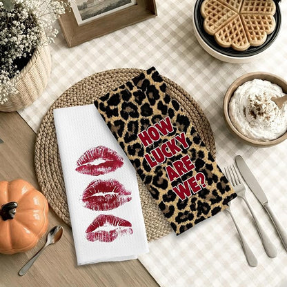 Trendy Red Cheetah Print Hand Towels - Image 7