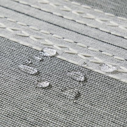 ZeeMart Contrast Linen Table Cloth Rectangle Table Cloths 60x104 Inch Mid-Stripe Grey, Farmhouse Style Heavy Weight Grey Tablecloth, Water Resistant Burlap Tablecloths