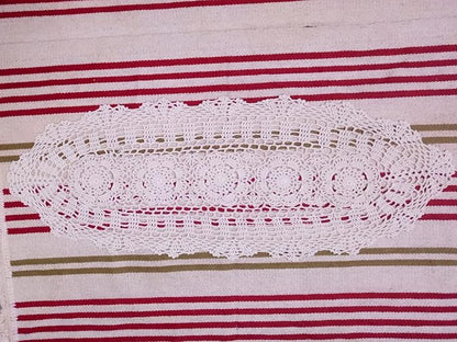 Laivigo Handmade Crochet Lace Oval Lucky Flower Tablecloth Table Runner Doilies - Image 5