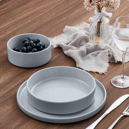 E-far Pasta Bowls Set of 4, 35oz Ceramic Large Salad Bowl Plates - Image 9