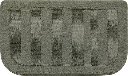 BEQHAUSE 24x40 Inch Kitchen Rug Mat Durable Kitchen Rugs Non-Slip Washable Absorbent Kitchen Mats for Floor Dirt-Resistant Semicircular Kitchen Mat (Green)