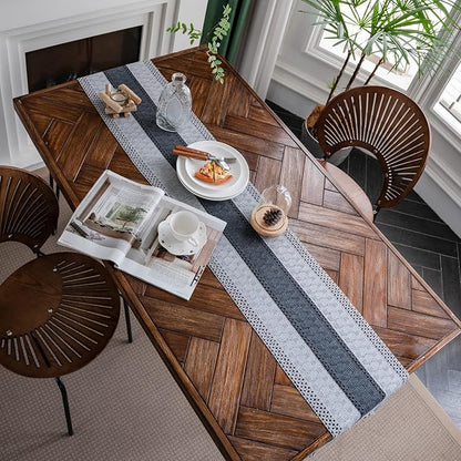 Macrame Table Runner Grey Boho Table Runners - Image 7