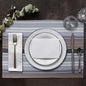 Urban Villa Christmas Placemats Grey Multi Stripes 100% Cotton Fused Tablemats for Dining Size 14''x20'' Set of 6 Placemats for Christmas Celebrations Wedding Parties Every Day Use Heavier Quality