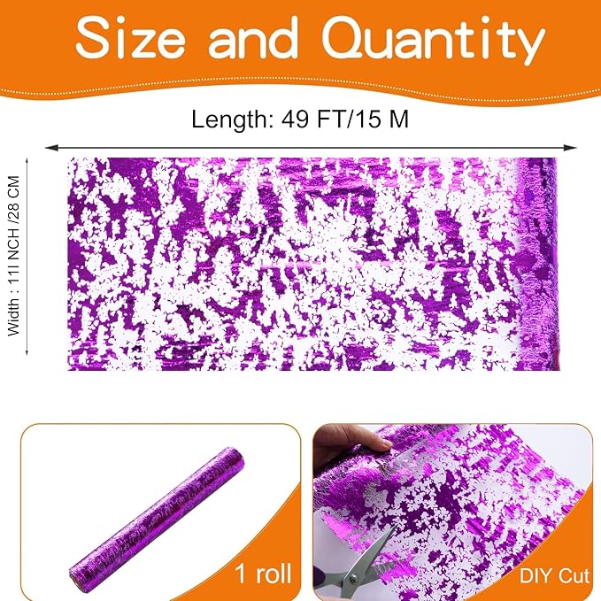 Snowkingdom Purple Table Runner, Sequin Glitter Foil Metallic Thin Mesh Runners - Image 3