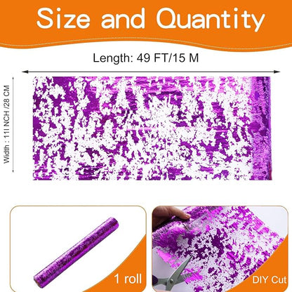 Snowkingdom Purple Table Runner, Sequin Glitter Foil Metallic Thin Mesh Runners - Image 3