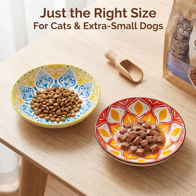 Ceramic Cat Food Bowls 6 Pack – Shallow Cat Bowl - Image 6