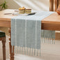 Braided Farmhouse Table Runner, Braided Dusty Blue 13x108 Inch, Cotton Linen by Unknown