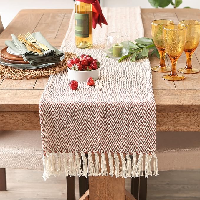 DII Woven Basic Tabletop Collection Chevron Table Runner - Image 2